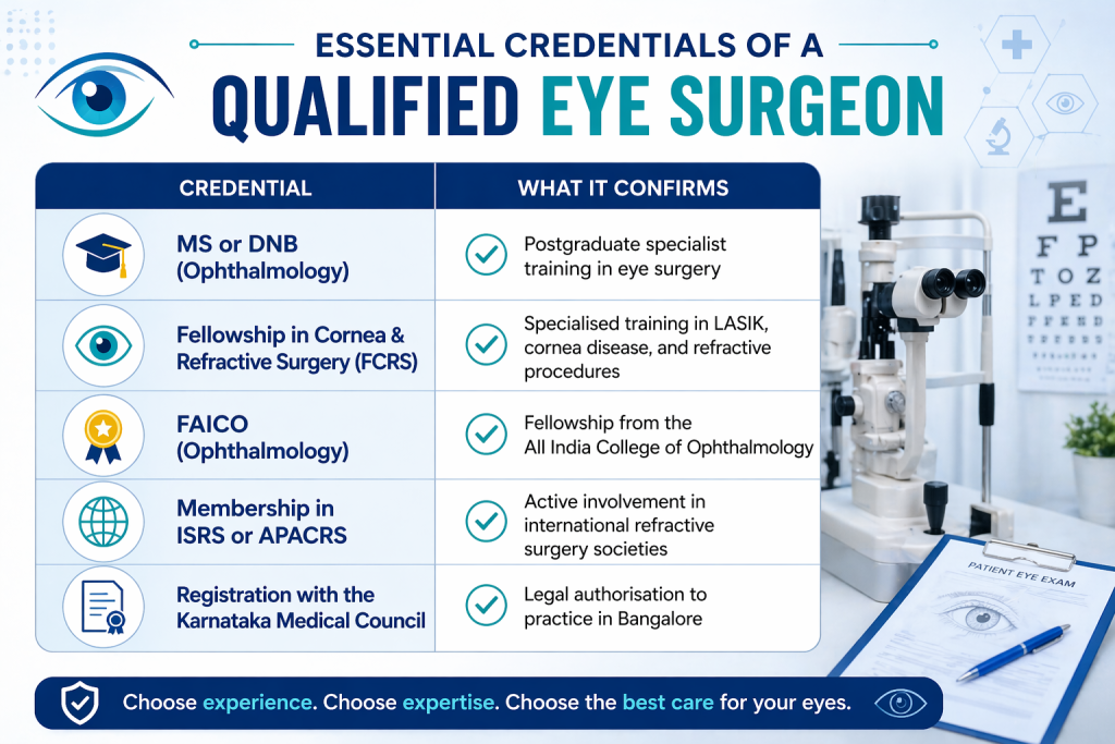 Check Ophthalmologist Qualifications and LASIK Specialisation