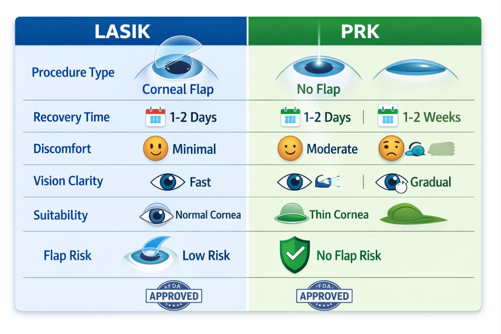 LASIK vs PRK: Key Differences