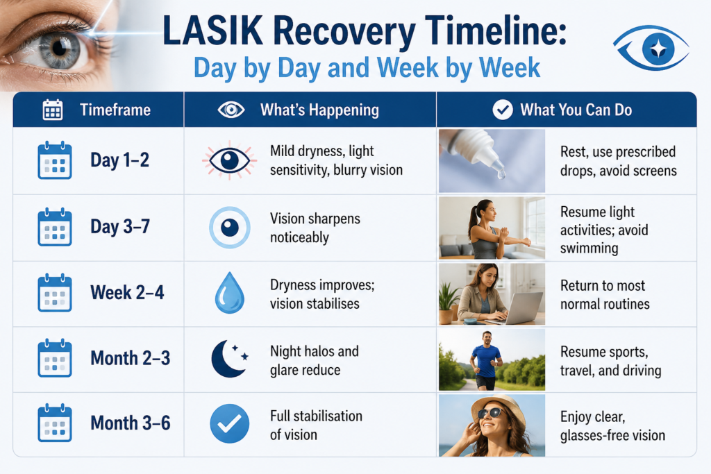 LASIK Recovery Timeline: Day by Day and Week by Week